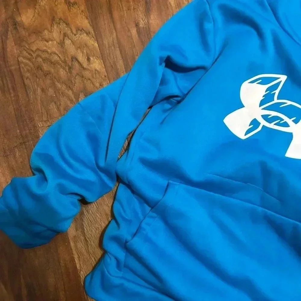 Under Armour Boy’s Hoodie Size Large Royal Blue With Logo School Fall - Picture 4 of 7